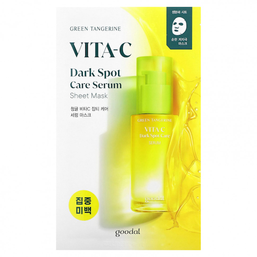 Goodal, Green Tangerine, Vita-C, тканевая маска с сывороткой от темных пятен, 5 масок по 28 г (0,98 унции) #1