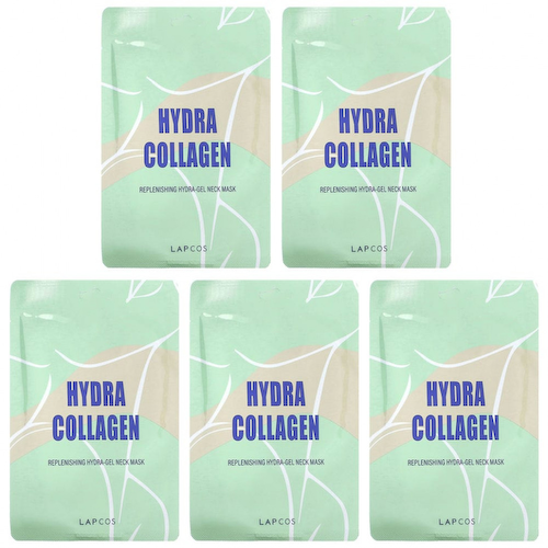 Lapcos, Hydra Collagen, восстанавливающая гидрогелевая маска для шеи, 5 шт. По 15 г (0,53 унции) #1