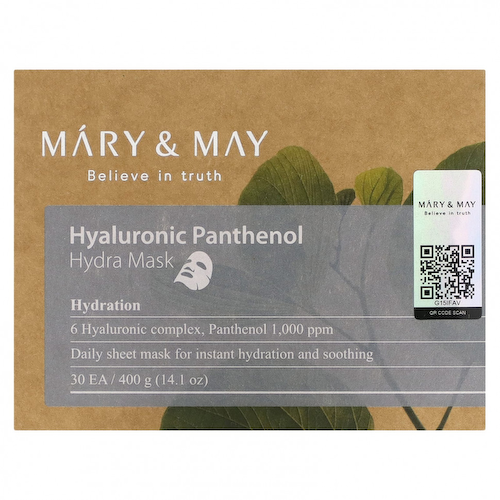 Mary&May, Гиалуроновый пантенол, маска для красоты Hydra, 30 шт., 400 г (14,1 унции) #1