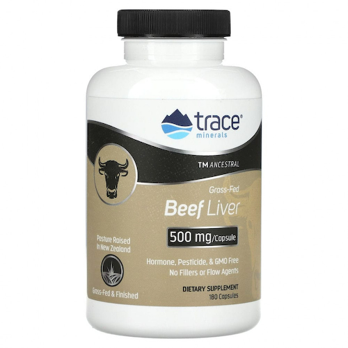 Trace Minerals ®, TM Ancestral, говяжья печень травяного откорма, 500 мг, 180 капсул #1