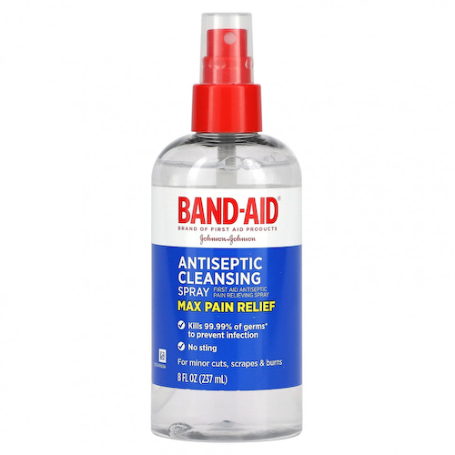 Band Aid, Антисептический очищающий спрей, максимальное обезболивание, 237 мл (8 жидк. Унций) #1