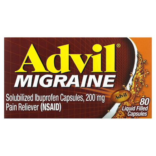 Advil, Мигрень, 200 мг, 80 капсул с жидким наполнением #1