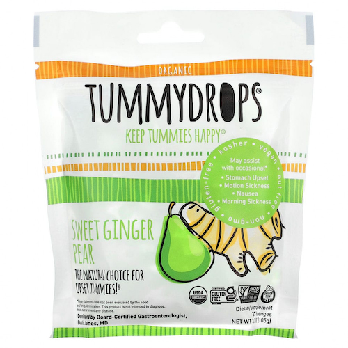 Tummydrops, Леденцы для живота, со сладким имбирем и грушей, 33 пастилки #1