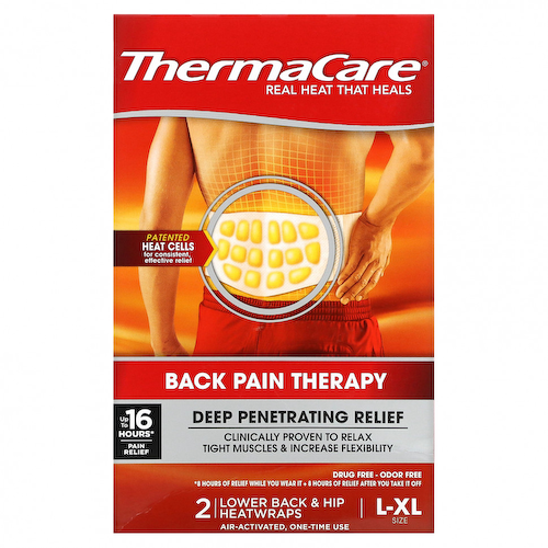 ThermaCare, Лечение боли в спине, L-XL, 2 тепловых обертывания для поясницы и бедер #1