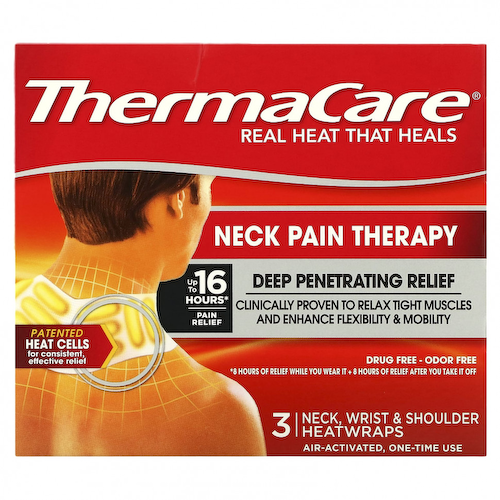 ThermaCare, Облегчение боли в шее, 3 тепловых обертывания для шеи, запястий и плеч #1