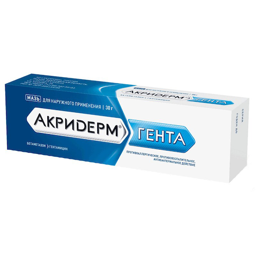 Акридерм Гента 0,05%+0,1% мазь для наружного применения 30 г #1