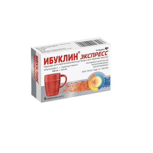 Ибуклин Экспресс 400 мг+325 мг порошок для приема внутрь 5 г 6 шт #1