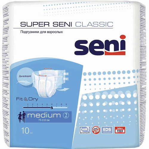 Seni Super Classic Подгузники для взрослых размер M 10 шт #1