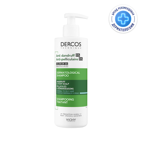 Vichy Dercos Шампунь-уход интенсивный против перхоти для нормальных и жирных волос 390 мл #1
