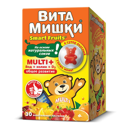 ВитаМишки Multi+ йод+холин+D3 пастилки жевательные 30 шт #1
