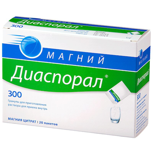 Магний Диаспорал 300 гранулы для приготовления раствора пакетики 20 шт #1