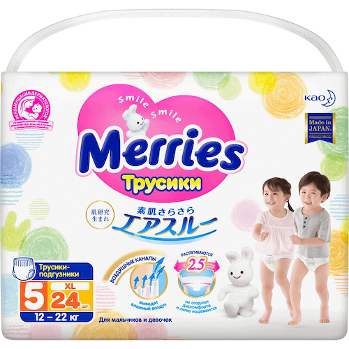 Merries 5 Подгузники-трусики детские 12-22 кг 24 шт #1