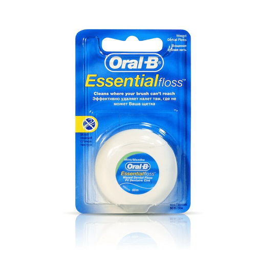 Oral-B Essential floss Зубная нить вощеная Мята 50 м #1