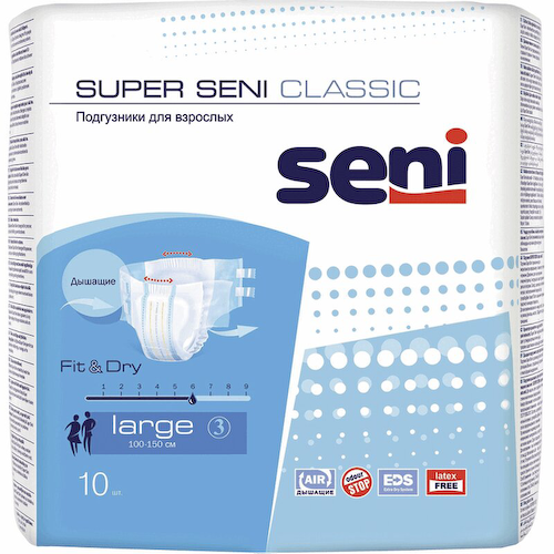 Seni Super Classic Подгузники для взрослых размер L 10 шт #1