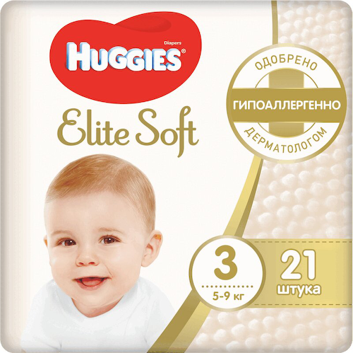 Huggies Elite Soft 3 Подгузники детские 5-9 кг 21 шт #1