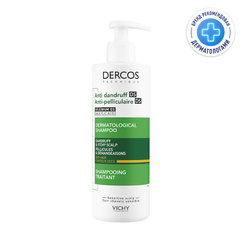 Vichy Dercos Шампунь-уход интенсивный против перхоти для сухих волос 390 мл #1