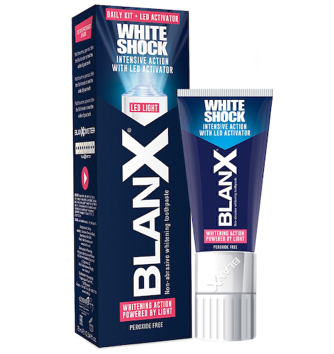 BlanX White Shock Зубная паста отбеливающая лампа-активатор в крышке 50 мл #1