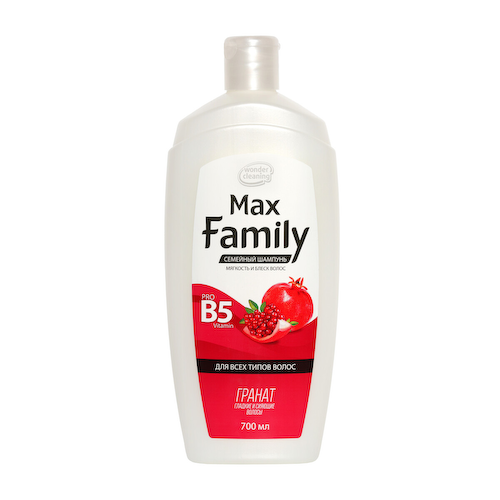 Семейный шампунь "MaxFamily" для всех типов волос ГРАНАТ, 700 мл #1
