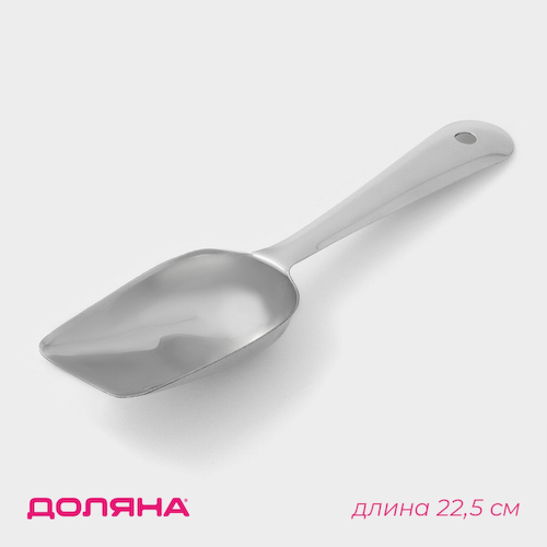Совок для льда доляна, h=22.5 см, нержавеющая сталь, хромированный #1