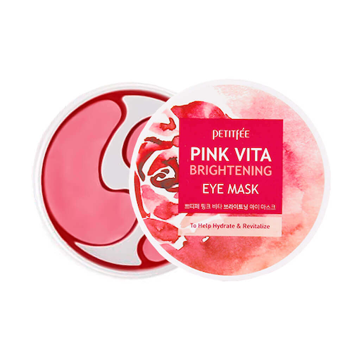Осветляющие тканевые патчи для глаз с витаминным комплексом Petitfee Pink Vita Brightening Eye Mask #1