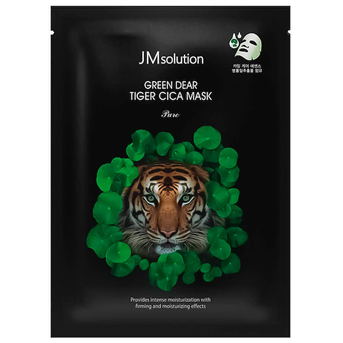 Регенерирующая маска для лица с центеллой JMsolution Green Dear Tiger Cica Mask #1