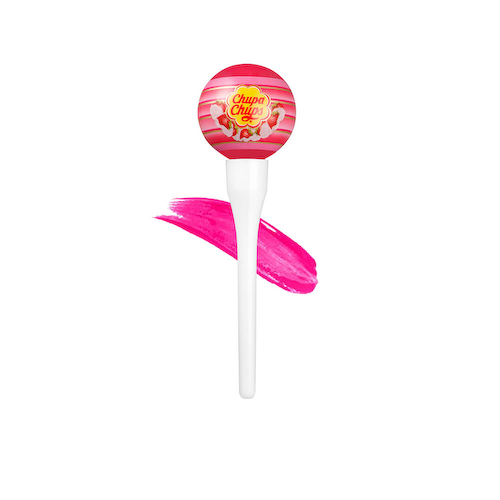 Стойкая жидкая помада-тинт с ярким пигментом Chupa Chups Lip Locker Tint - 01 Клубника и Сливки #1