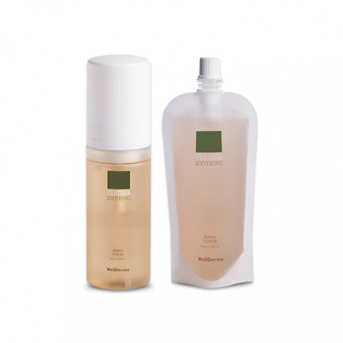 Успокаивающий пузырьковый тонер с чайным деревом Wellderma Tea Tree Soothing Bubble Toner #1