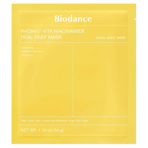 Гидрогелевая маска с ниацинамидом для сияния кожи Biodance Radiant Vita Niacinamide Real Deep Mask #1
