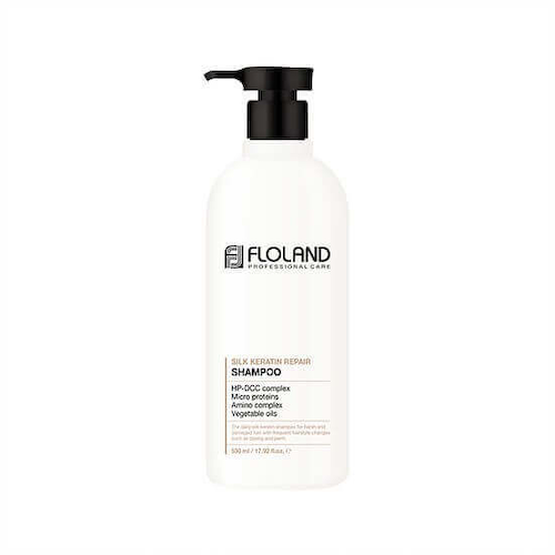 Восстанавливающий шампунь с кератином Floland Premium Silk Keratin Shampoo - 530 мл #1
