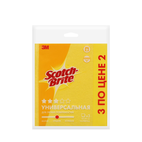 Универсальные салфетки из вискозы Scotch-Brite 32*38см 3шт #1