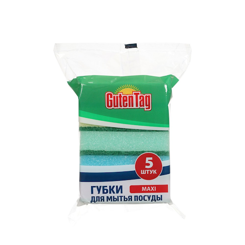 Губка Guten Tag для мытья посуды maxi 5шт #1
