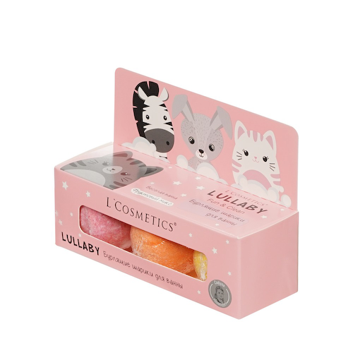 Набор бурлящих шариков для ванны L'Cosmetics Lullaby 3+ Розовый 165г #1