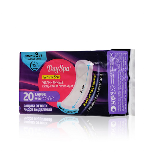 Удлиненные ежедневные прокладки Day Spa Natural Soft Large 20шт #1