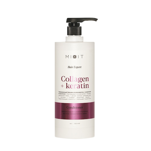 Бальзам - ополаскиватель для волос с коллагеном и кератином Mixit Hair Expert Collagen+Keratin 1000мл #1