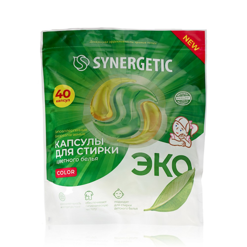 Капсулы для стирки цветного белья Synergetic Color 40шт #1