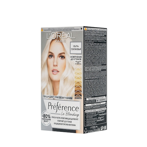 Краска - осветлитель для волос L'Oreal Paris Preference 950 Ультра-платиновый блонд #1