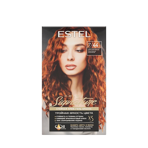 Стойкая крем - гель краска для волос Estel Color Signature 7/44 Морской коралл #1