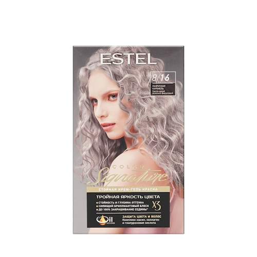 Стойкая крем - гель краска для волос Estel Color Signature 8/16 Лакричная карамель #1