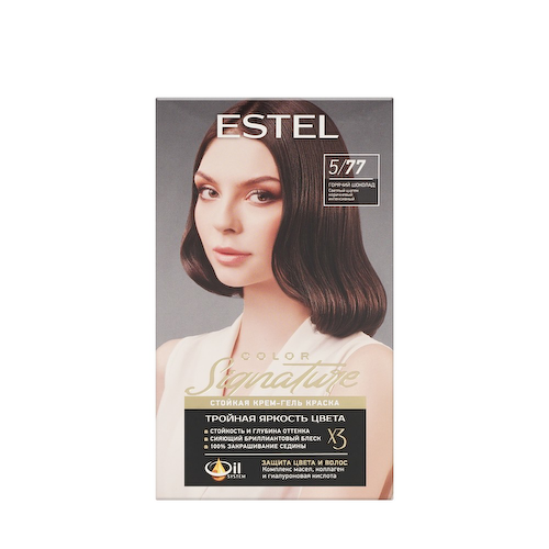Стойкая крем-гель краска для волос Estel Color Signature 5/77 Горячий шоколад #1