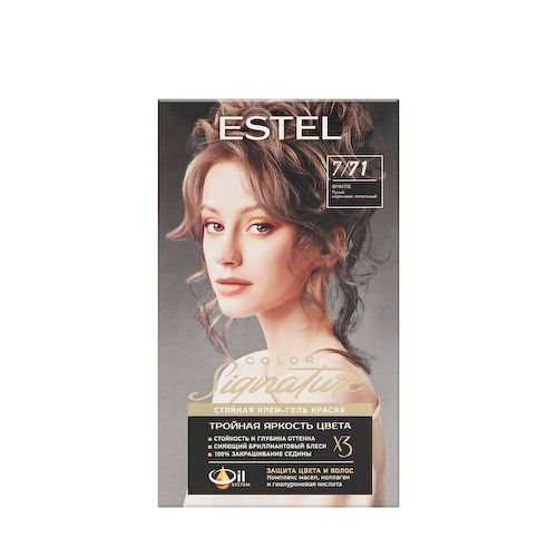 Стойкая крем-гель краска для волос Estel Color Signature 7/71 Фраппе #1