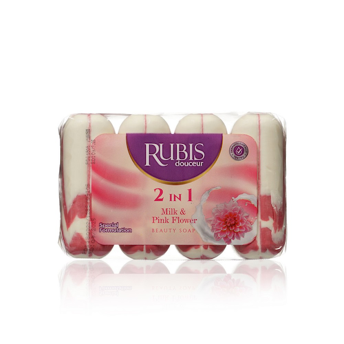 Мыло туалетное Rubis " Milk & Pink Flower " 4*90г #1