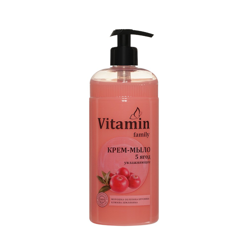 Увлажняющее крем - мыло Vitamin Family 5 ягод 650мл #1