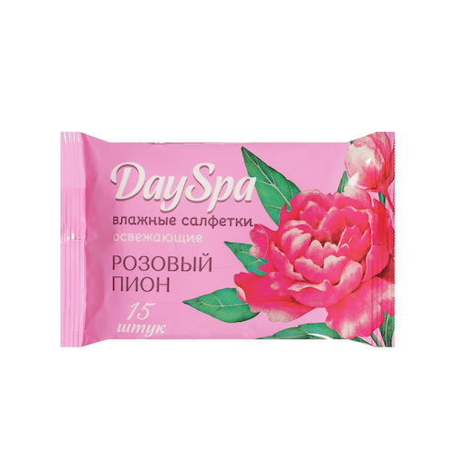 Влажные освежающие салфетки Day Spa " Розовый пион " 15шт #1