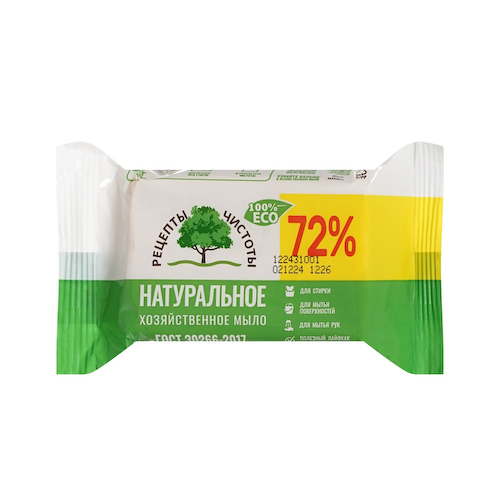 Хозяйственное мыло Рецепты Чистоты " Натуральное " 72% , 150г #1