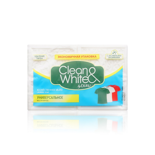 Универсальное хозяйственное мыло Duru Clean & White 120г* 4шт #1