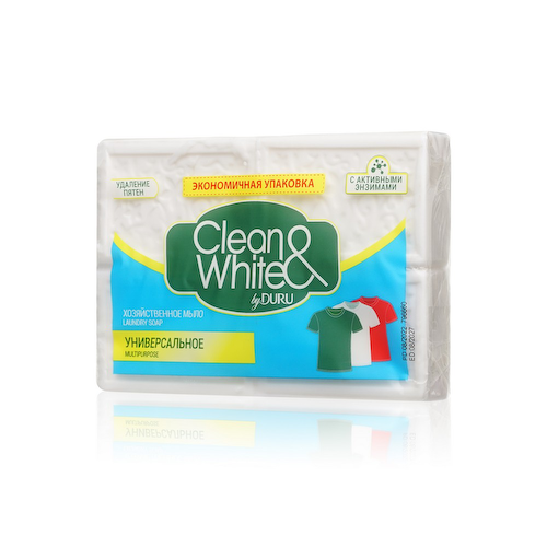 Универсальное хозяйственное мыло Duru Clean & White 120г* 4шт #1