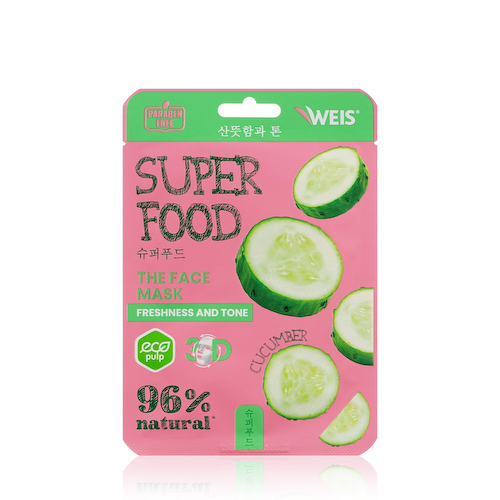 Маска для лица WEIS Super Food Freshness and Tone с экстрактом огурца 23г #1