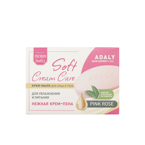 Крем - мыло для лица и тела Adaly Soft Cream Care Pink rose 100г #1