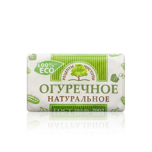 Мыло туалетное Рецепты Чистоты " Огуречное " 180г #1