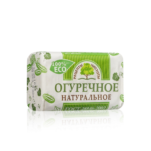 Мыло туалетное Рецепты Чистоты " Огуречное " 180г #1